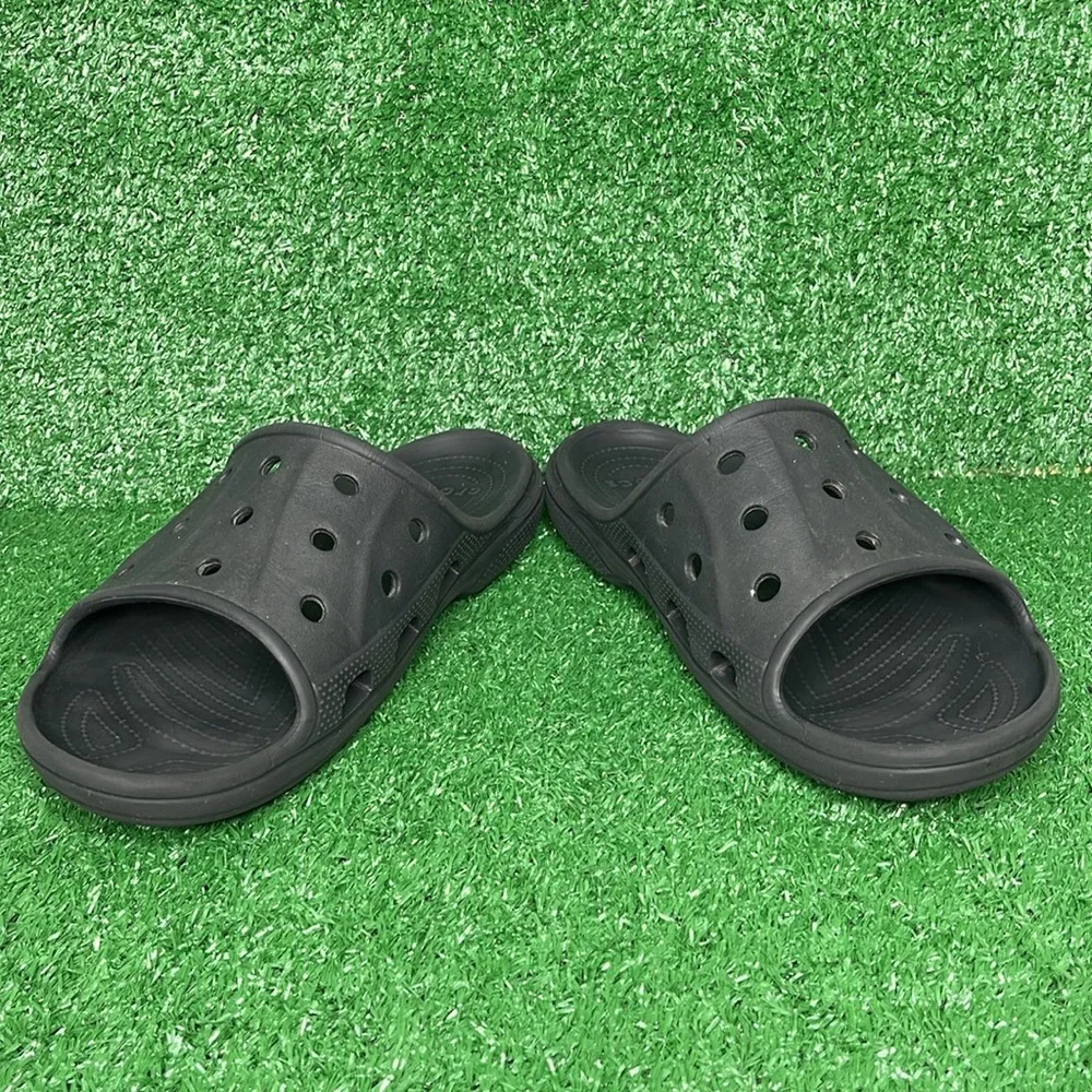 Crocs Baya Relaxed Fit Slides Black Men's Size 12